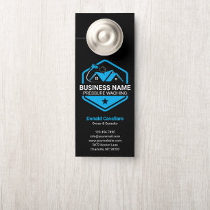 Modern Blue House Washing Pressure Washing Door Hanger