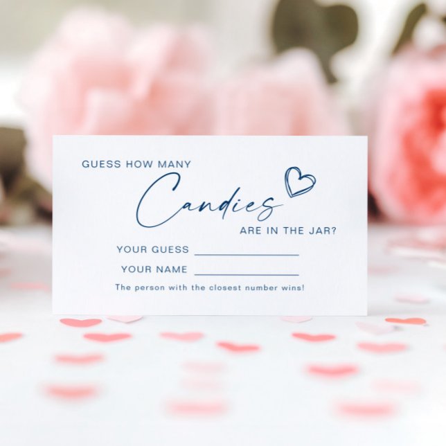 Modern Blue How Many Candies Shower Game card (Creator Uploaded)