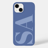 Modern blue initial minimal monogram contemporary