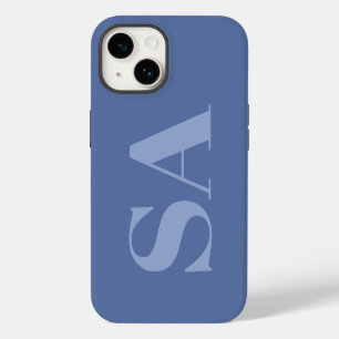 Modern blue initial minimal monogram contemporary iPhone 14 case