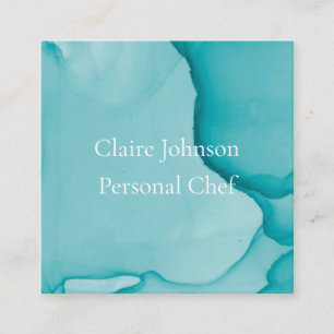 Modern Blue Ink Watercolor Business Card