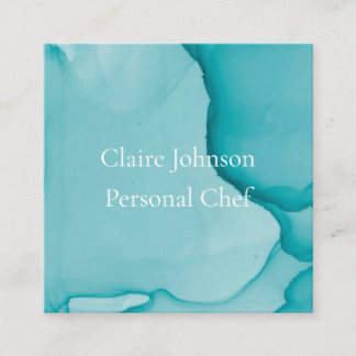 Modern Blue Ink Watercolor Business Card