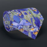 Modern Blue Iris Floral Pattern on Grey Tie<br><div class="desc">This blue iris necktie will add a splash of colour to our outfit. Wear it in style! Designed by world renowned artist ©Tim Coffey.</div>