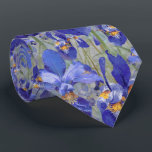 Modern Blue Iris Floral Pattern on Grey Tie<br><div class="desc">This blue iris necktie will add a splash of colour to our outfit. Wear it in style! Designed by world renowned artist ©Tim Coffey.</div>