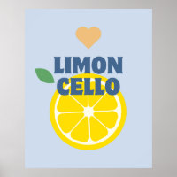 Modern Blue Italian Lemons Limoncello Bar 