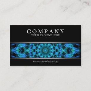 Modern Blue JellyFish Mandala Business Card
