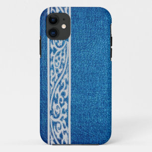 Modern Blue Leather iPhone 11 Case
