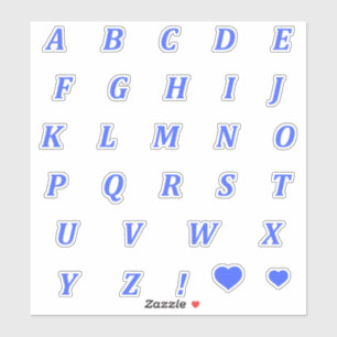 Modern Blue Letters   Monogram Alphabet Letter