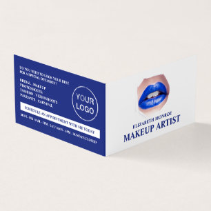 Modern Blue Lips, Makeup Artist, Loyalty Card, Business Card