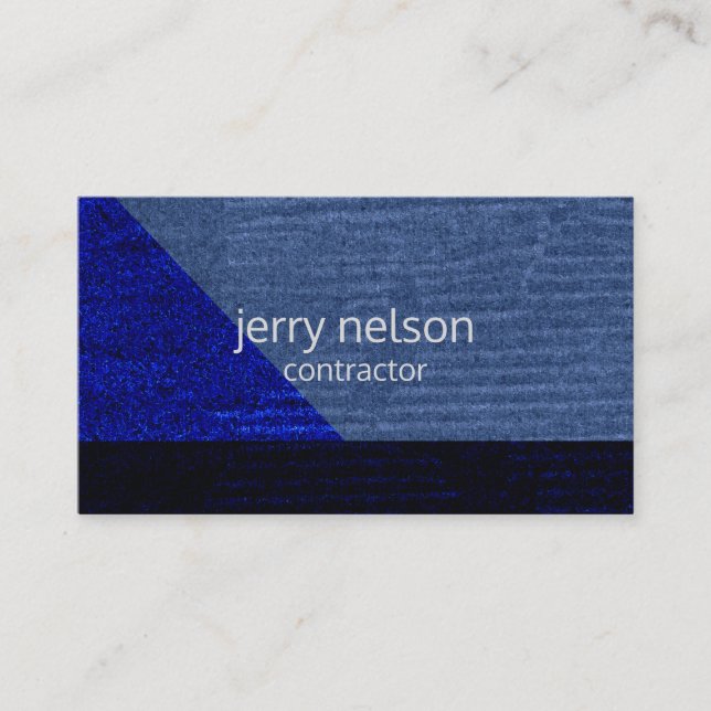 Modern Blue Masculine Business Card (Front)