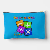 Modern Blue Math themed Pencil and Toiletry 