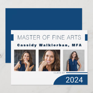 Modern Blue MFA Photo Graduation Announcement