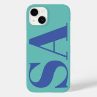 Modern blue minimal monogram