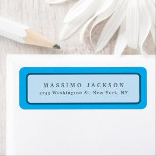 Modern Blue Minimalist Plain Elegant Name Custom
