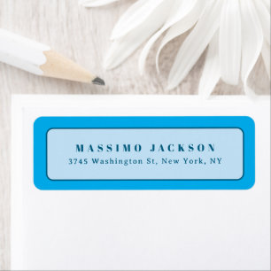Modern Blue Minimalist Plain Elegant Name Custom