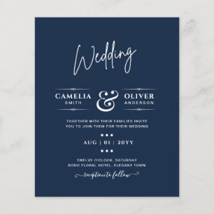 Modern Blue Monochrome Text only Wedding