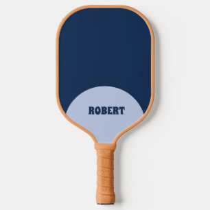 Modern blue monogram name pickleball paddle