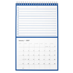 Modern Blue Monogram Name To Do Lists Calendar