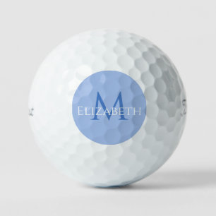 Modern Blue Monogram Personalised Elegant Golf Balls