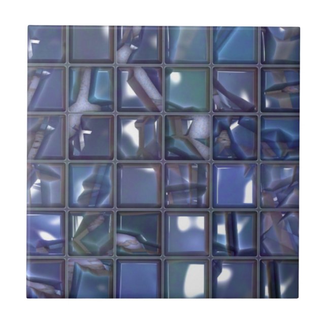 Modern blue mosaic tile (Front)