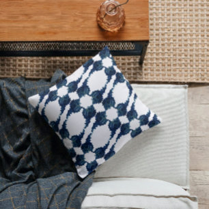 Modern blue Murex seashell abstract artistic Cushion