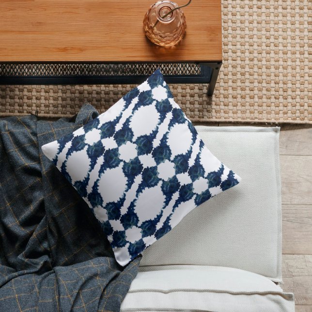 Modern blue Murex seashell abstract artistic Cushion (Creator Uploaded)