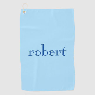 Modern Blue Name | Trendy Ice Blue Golf Towel