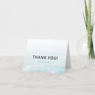Modern Blue Nautical Watercolor Wedding Thank You Card