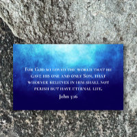 Modern Blue Nebula John 3:16 Bible Scripture