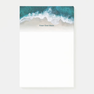 Modern Blue ocean wave Personalised Post-it Notes