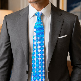 Modern Blue Octagon Pattern Tie