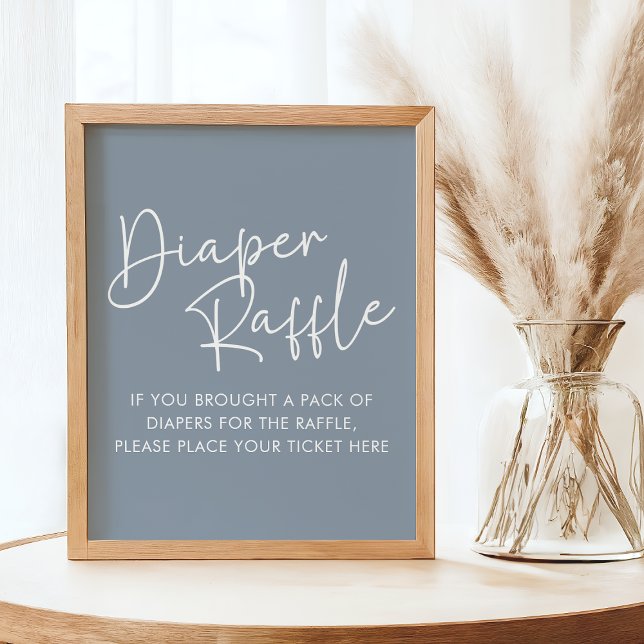 Modern Blue Oh Baby Simple Baby Diaper Raffle Poster (Creator Uploaded)
