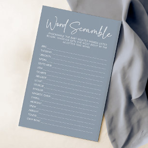 Modern Blue Oh Baby Simple Word Scramble Game