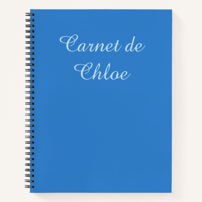 Modern Blue on Ice Blue French Carnet Notebook (Front)