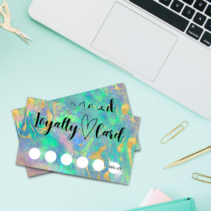 Modern Blue Opal Customer Loyalty Cards