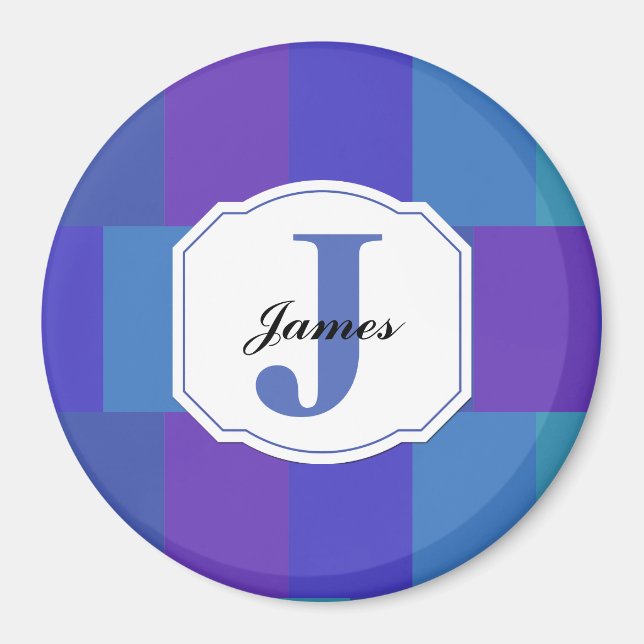 Modern Blue Palette Pattern Magnet (Front)