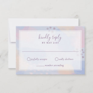 Modern Blue Pastel Abstract Artwork RSVP Card