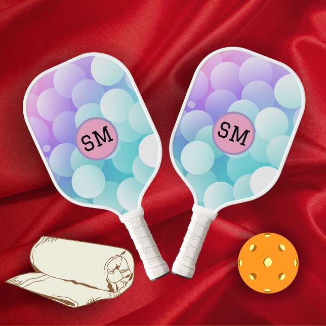 Modern Blue Pastel Abstract Personalized Mom Gift  Pickleball Paddle (Creator Uploaded)