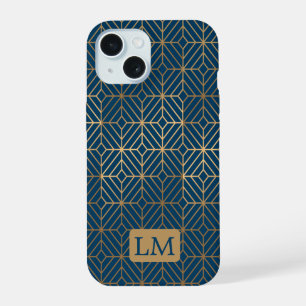 Modern Blue Pattern iPhone 15 Case