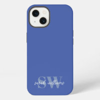 Modern Blue Personalised Monogram Name