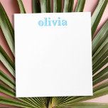 Modern Blue Personalised Name Notepad<br><div class="desc">Create your own personalised notepad with custom initial name in blue colour and modern minimalist typography.</div>