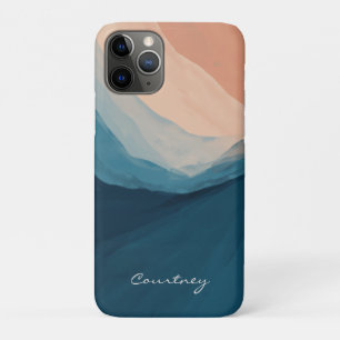 Modern Blue Personalized Add Your Name Case-Mate iPhone Case