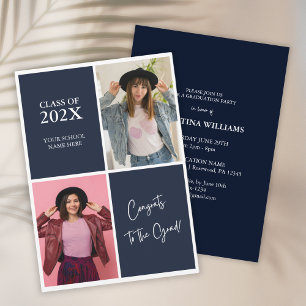 Modern Blue Photo 2024 Graduation Party Invitation