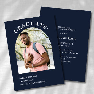 Modern Blue Photo Graduation 2025 Invitation