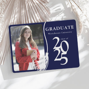 Modern blue Photo Graduation 2025 Invitation