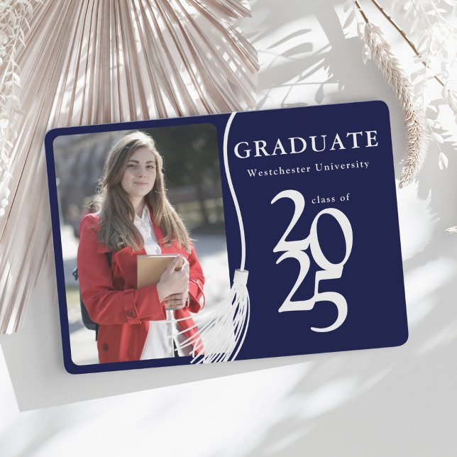 Modern blue Photo Graduation 2025 Invitation (Creator Uploaded)