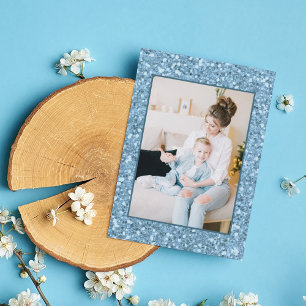 Modern blue Photo Mother's Day Holiday Card