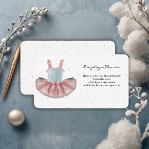 Modern Blue & Pink Tutu Glitter Baby Shower Enclosure Card