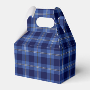Modern Blue Plaid Pattern Favour Box