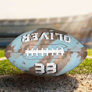 Modern Blue Player Name & Number Keepsake  Football
